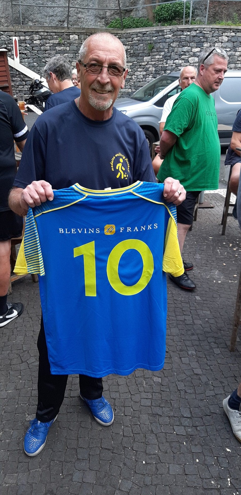New kit and jersey sponsored by Blevins Franks. Madeira Walking Football MWF